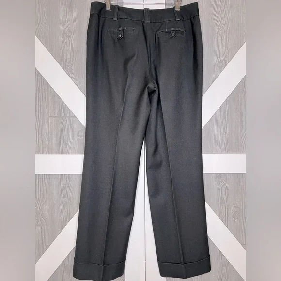 280. Ann Taylor Cuffed Classic Charcoal Grey Trousers Size 10 - Picture 2 of 8